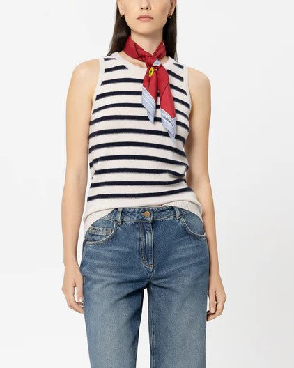 Luisa Cerano - Ringel-Top aus Kaschmir-Mix