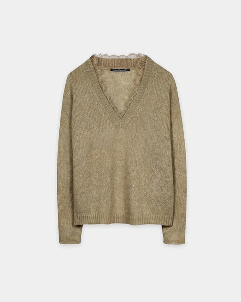 Luisa Ceran - V-Pullover aus Alpaka-Mix