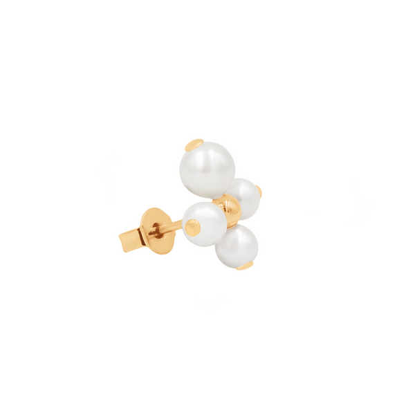 Lilou - Glücksohrringe mit Perlen an einem vergoldeten Stab