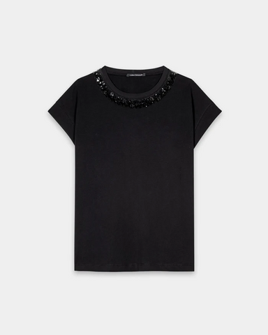 Luisa Cerano - T-Shirt mit Schmucksteinen