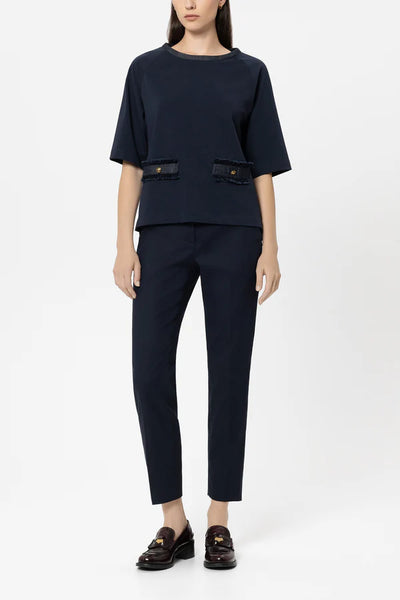 Luisa Cereano - Shirt mit Denim-Patch