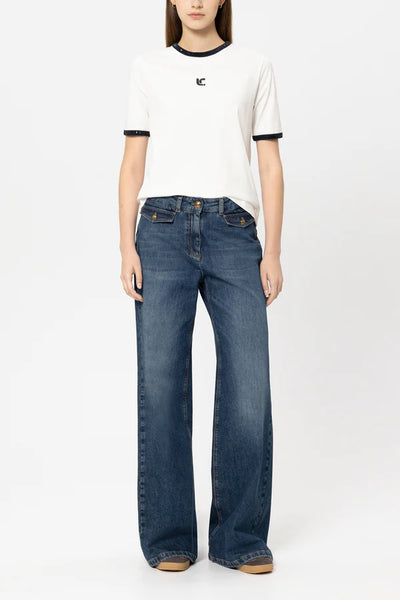 Luisa Cerano - T-Shirt mit Logo-Stickerei