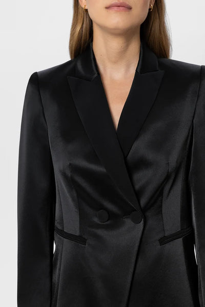 Luisa Cerano - Smoking-Blazer in Satin-Optik deep black