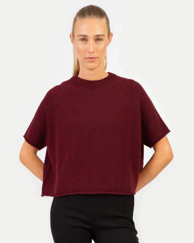 Anna v Berg - GRETA SWEATER IN DARK CHERRY