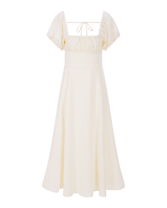 Riani - Leinenkleid mit Puffärmeln