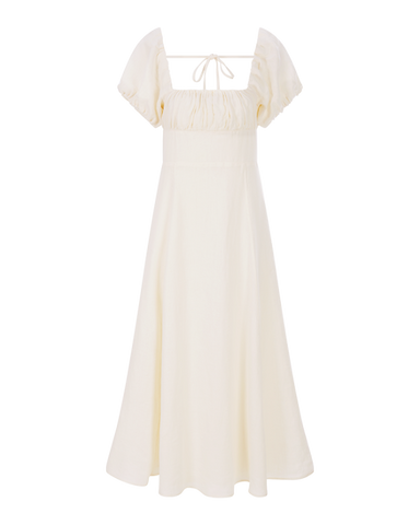 Riani - Leinenkleid mit Puffärmeln