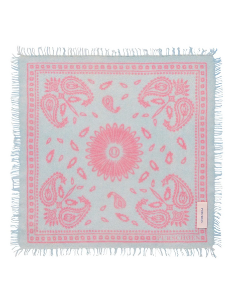Purschoen - Bandana Maxi-Tuch 92 × 92 cm Paisley Bloom Bleu-Flamingo