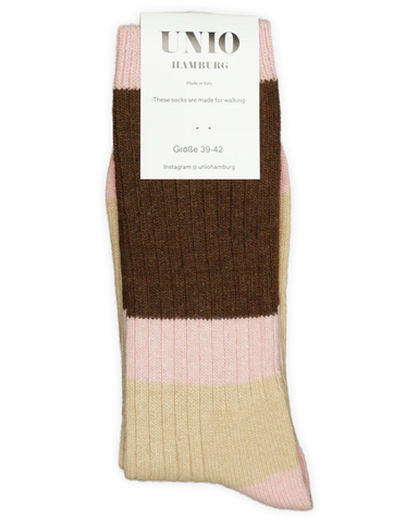 Unio Hamburg - CALM Socken brown - rose - toast