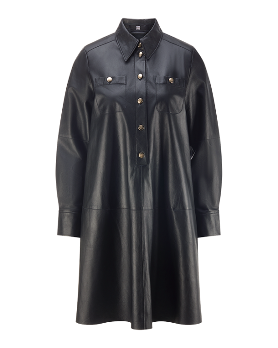 RIANI - Lederkleid mit weitem Schnitt