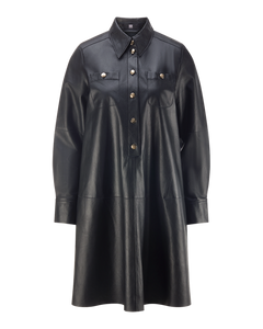 RIANI - Lederkleid mit weitem Schnitt