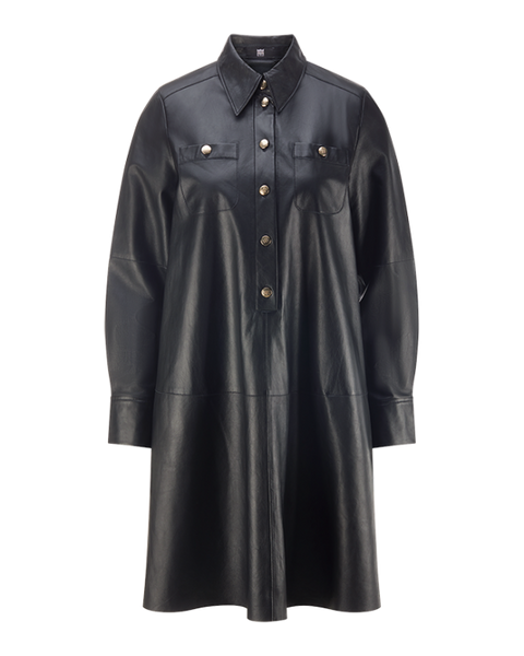 RIANI - Lederkleid mit weitem Schnitt