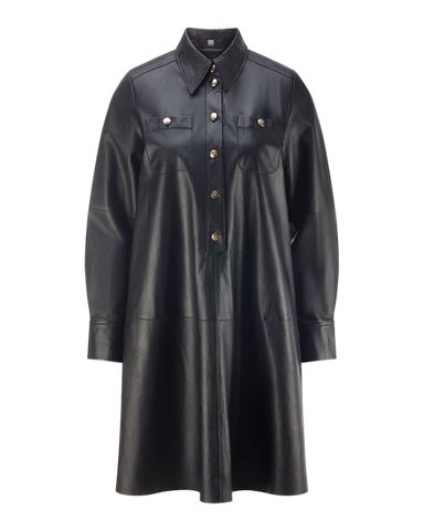RIANI - Lederkleid mit weitem Schnitt
