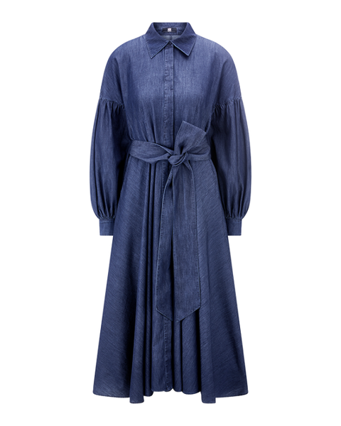 Riani - Maxi- Jeanskleid mit Ballonärmeln