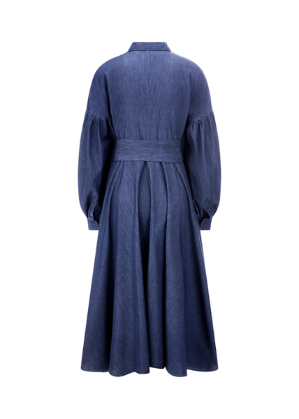 Riani - Maxi- Jeanskleid mit Ballonärmeln