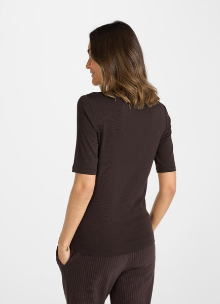 JUVIA - JETTE Jersey Modal - T-Shirt - bitter chocolate