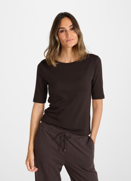 JUVIA - JETTE Jersey Modal - T-Shirt - bitter chocolate