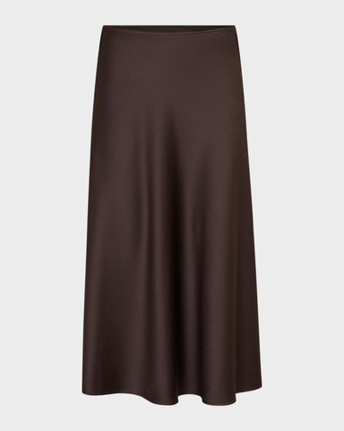 JUVIA - FLEUR Satin - Rock - bitter chocolate