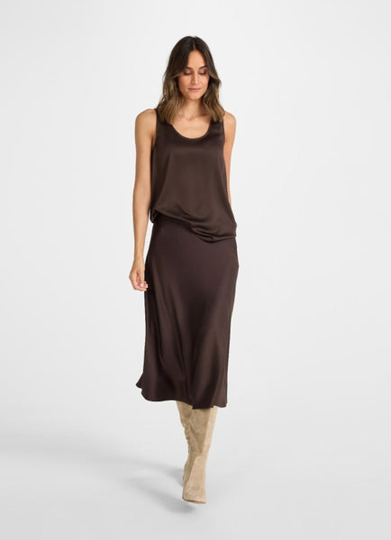 JUVIA - FLEUR Satin - Rock - bitter chocolate