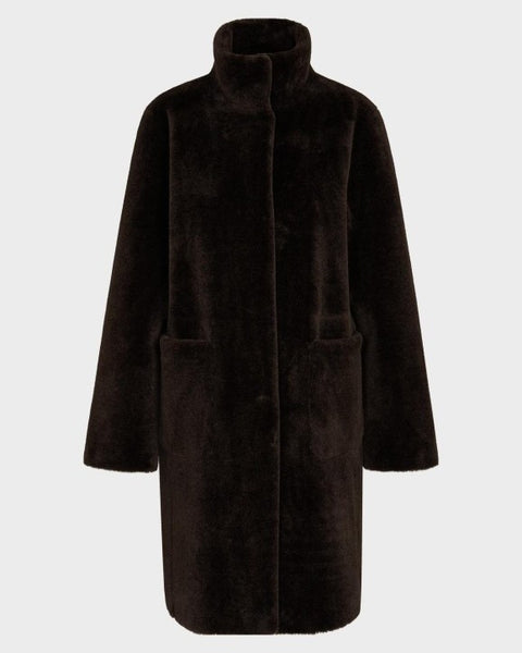 JUVIA - KAROLINA Teddy - Mantel - bitter chocolate