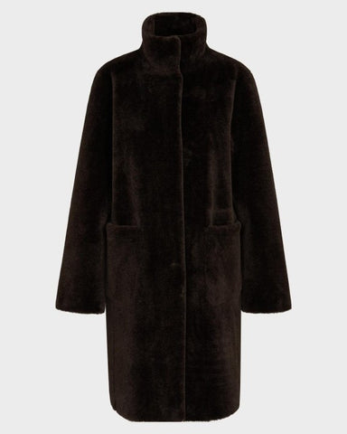 JUVIA - KAROLINA Teddy - Mantel - bitter chocolate