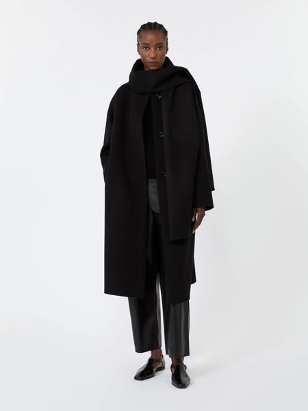 S MAX MARA - Mantel aus doppellagigem Wollloden - Schwarz
