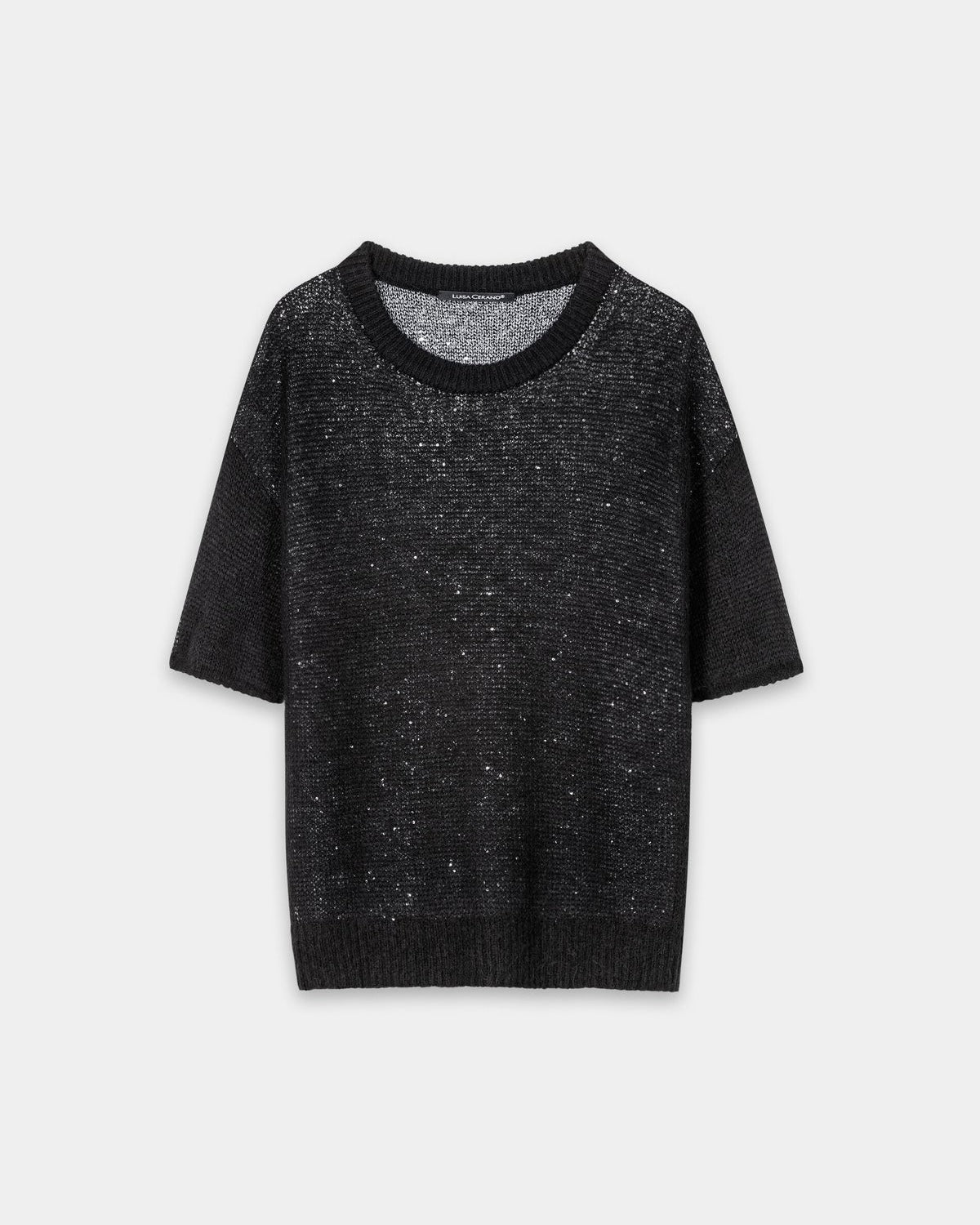 Luisa Cerano - Pailletten-Halbarm-Pullover