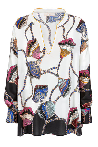 IVI Collection - LOTUS BLOSSOM Tunika weiß