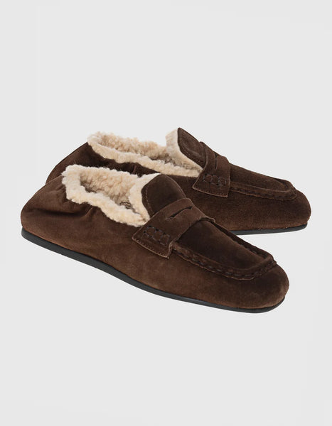 POSA - Gefütterter Veloursleder Penny Loafer Square