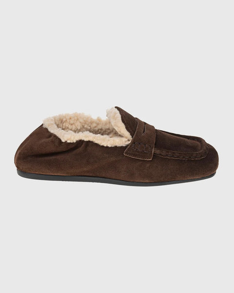 POSA - Gefütterter Veloursleder Penny Loafer Square