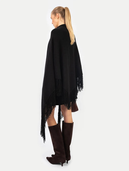 Anna V Berg - LAURA PONCHO IN BLACK SESAME