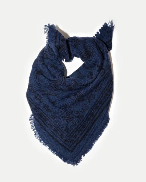 Anna v Berg - NELE SCARF SMALL IN DEEP BLUE/SCHWARZ