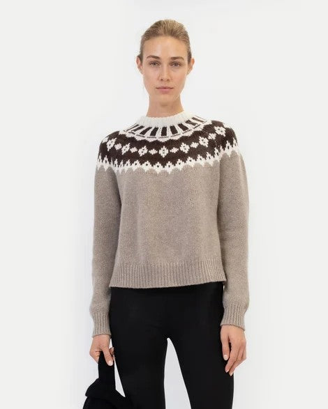 Anna V Berg - LAURA FAIR ISLE SWEATER 2.0 IN ALMOND POWDER