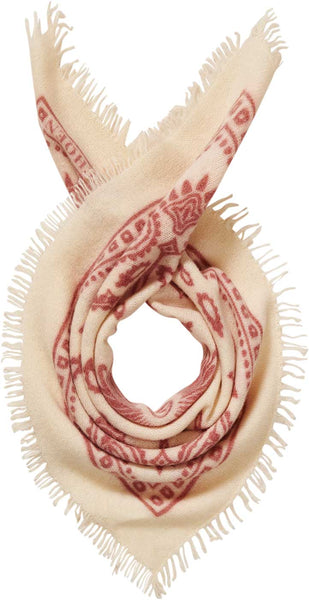 PURSCHOEN -  Bandana PAISLEY BLOOM Big white-rose dark