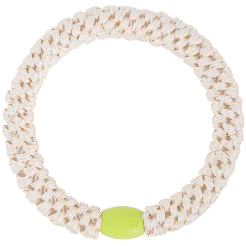 Kknekki - Haargummi Ivory With Green Bead