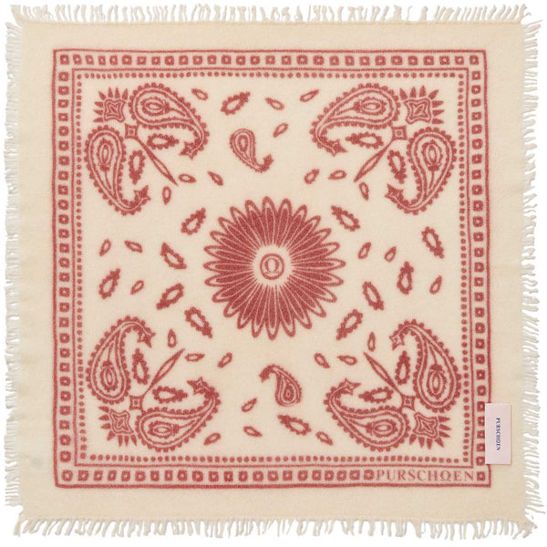 PURSCHOEN -  Bandana PAISLEY BLOOM Big white-rose dark