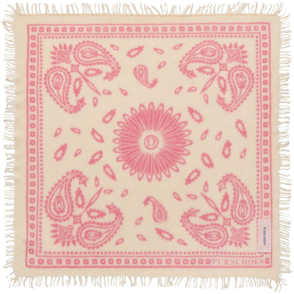 PURSCHOEN - Bandana PAISLEY BLOOM big white-pink